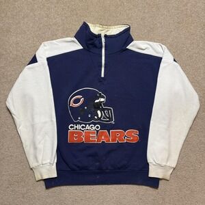 Vtg Chicago Bears Sweatshirt Mens Large Blue NFL Football Hummer Sportswear 80s